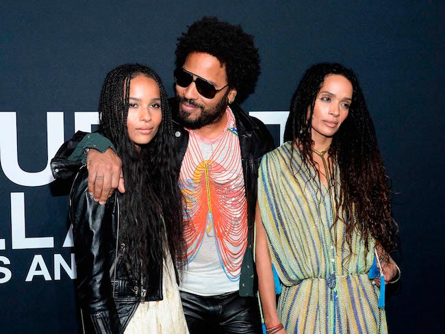 Zoe Kravitz with dad Lenny Kravitz and mom Lisa Bonet